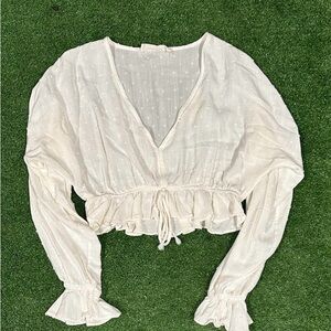 Audrey Cream Ruffle Blouse